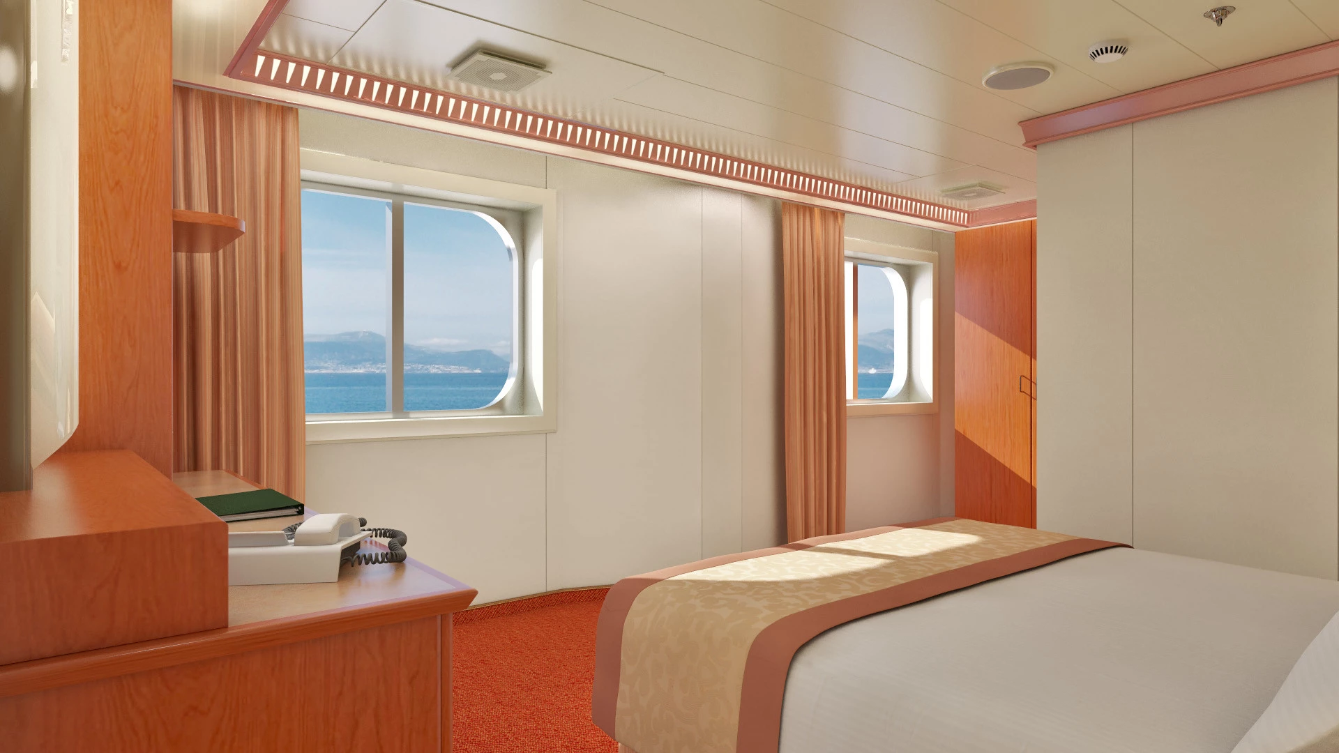 Cabine intérieure avec baie vitrée (vue réduite) – [4J]