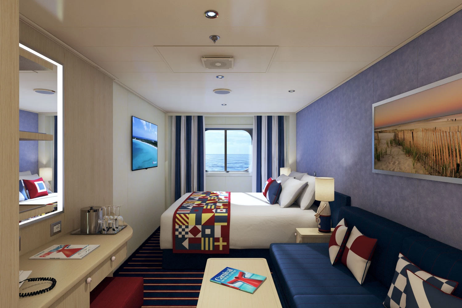 Familien Kabine mit Meerblick (Aussicht eingeschränkt) -[FE]