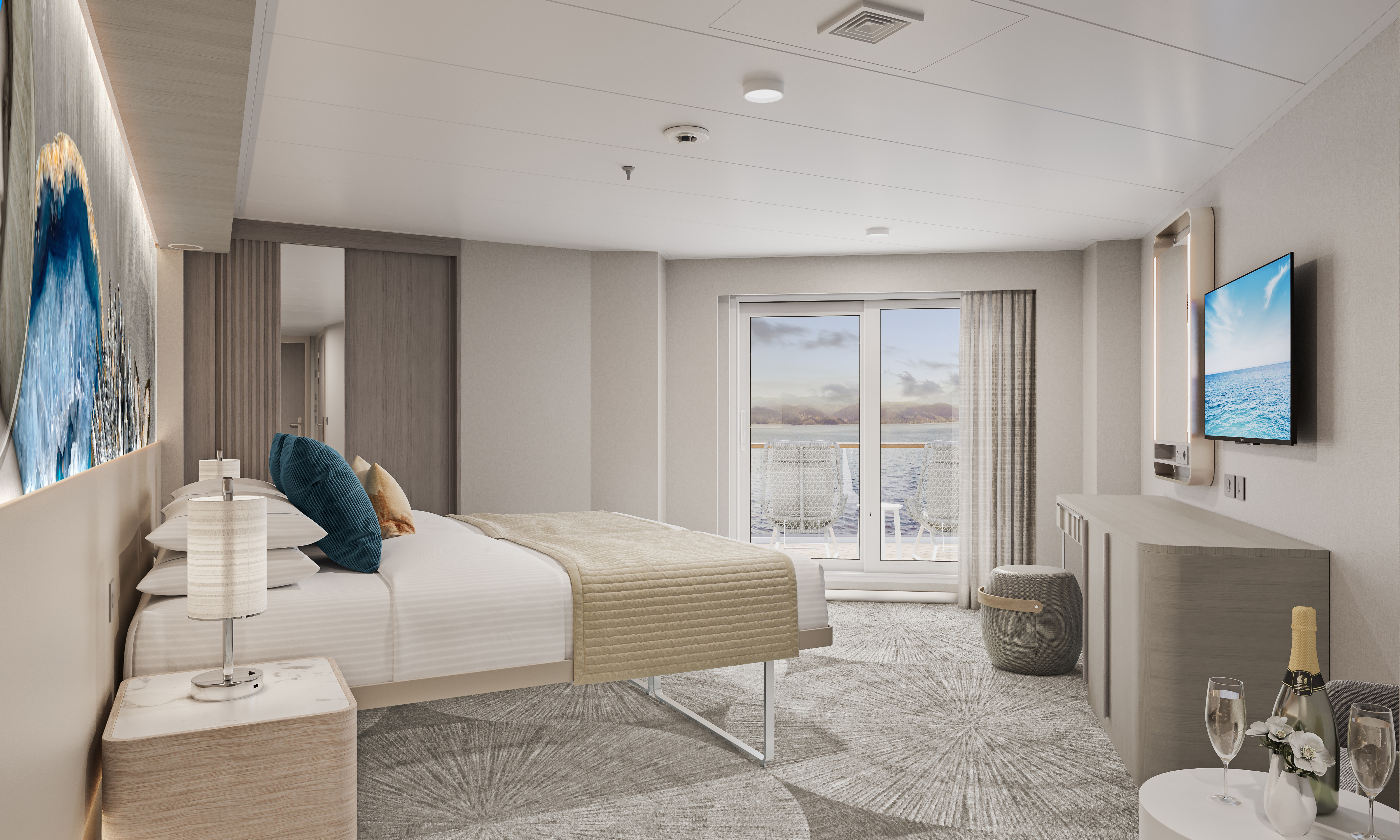 Suite orientée vers l&rsquo;arrière avec grand balcon – [SI]