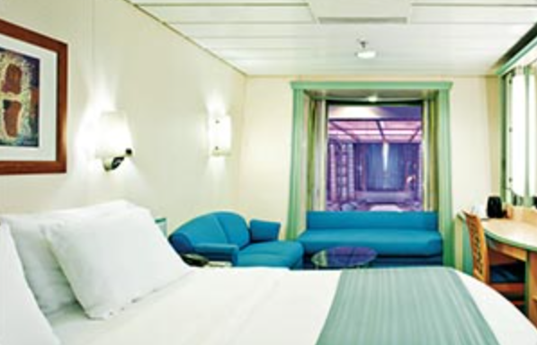 Innenkabine mit Aussicht auf die Promenade-[2T]