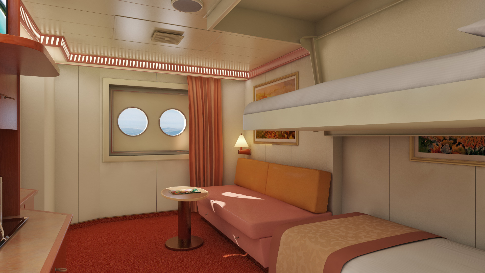 Cabine intérieure sur le pont supérieur/inférieur-[1A]